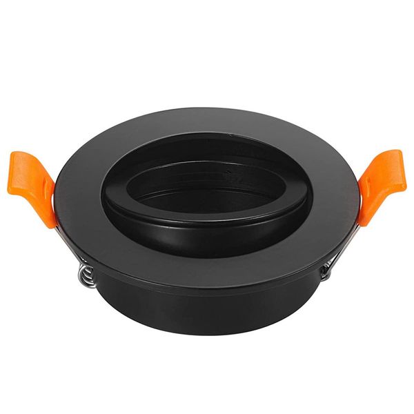LED Downlights Frame Round Fixture Lighting Accessories Holders Adjustables Cutout 65mm MR16 GU10 Bulb (Black) crestech168