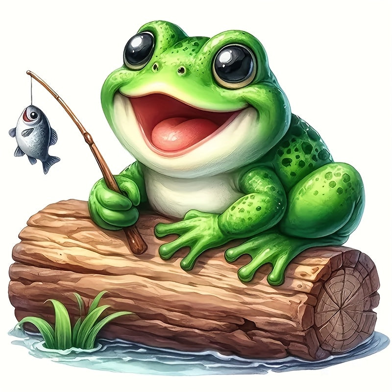 TEMU 6inch Frog Fishing Is Fun Vinyl Decal,car Sticker For Laptop, Bottle, Truck, Phone, Motorcycle, Window, Wall, Cup Decals