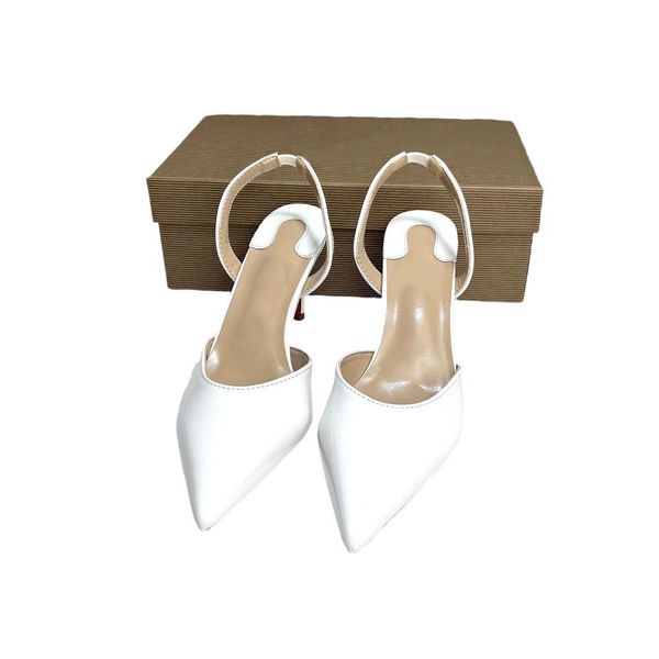 Fashion Designer Womens Calfskin 8CM Pumps High Heels Red Sole Shoe Sneakers Patent Leather Open on Formal Chunky Kitten Slingbacks Dress We