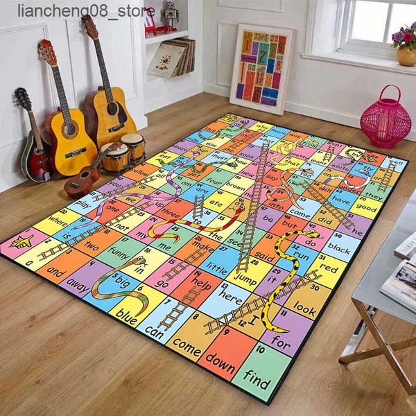 Carpets Game Snakes and Ladders Pattern Floor Rug Carpets Living Room Bedroom Bedside Bathroom Floor Mat Area Rug Kids Room Play Mat L240910