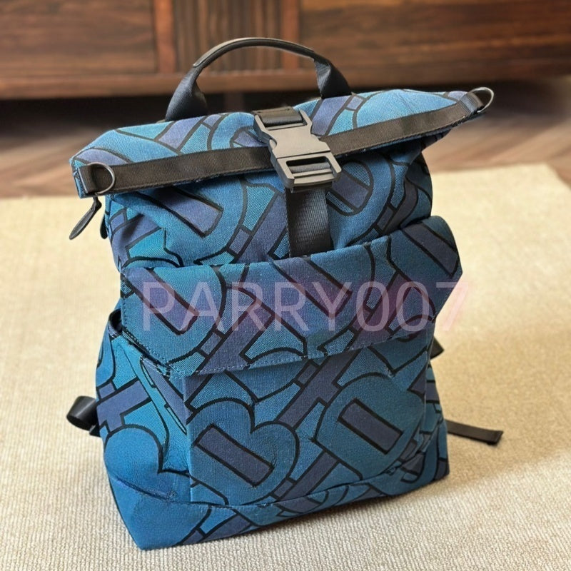 Womens man stripe canvas nylon Backpack Designer school bag Classic leather Large capacity Back pack Shoulder bag Luxury handbag tote bookbag Cross