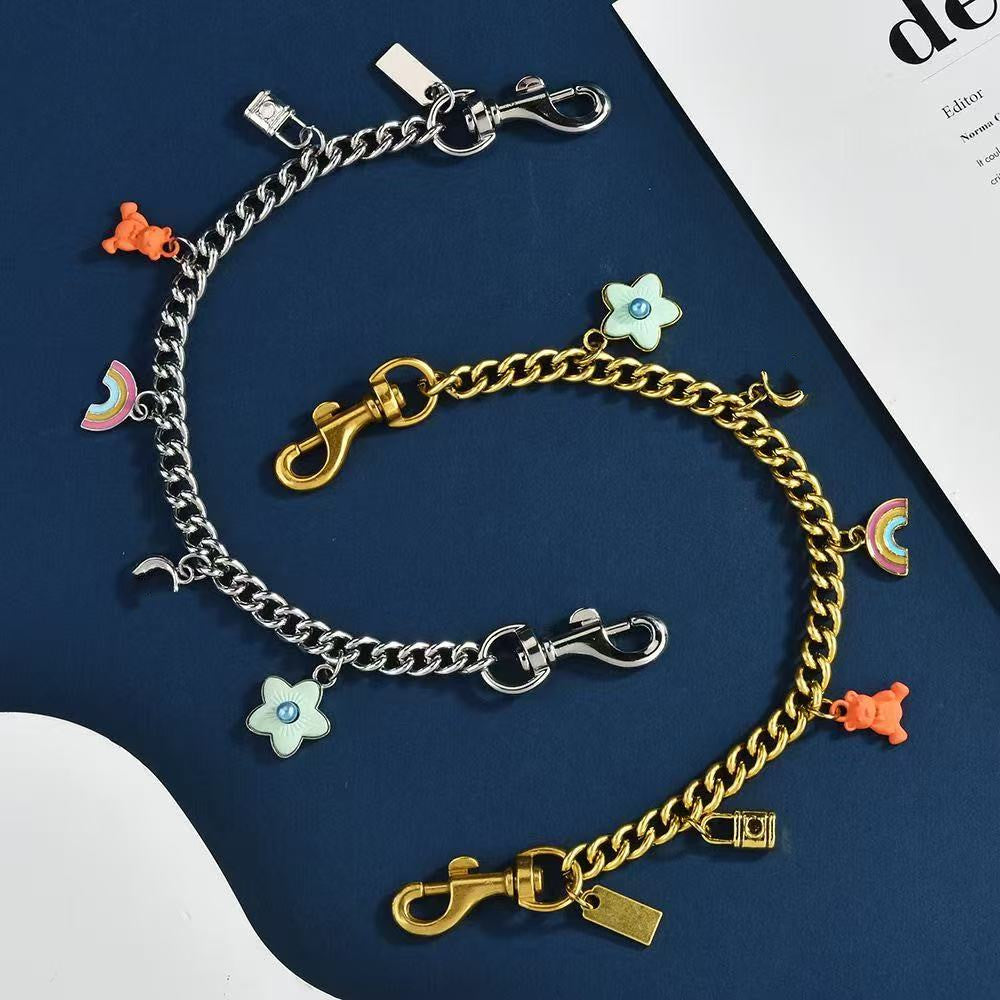 Motif Chain Bag Charm Resin Mouse Snail Pretzel metal Brass Key Chain Wallet Keychains Keyring Co ch Designer Keychain Luxury women Bag Charms