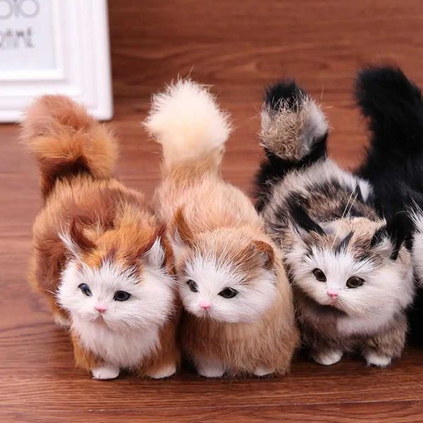 Lovely Simulation Plush Cat Toys Kids Stuffed Kitten Doll Home Ornements For Kids Birthday Gift Stuffed Real Life Cats Plush Toy Y240801