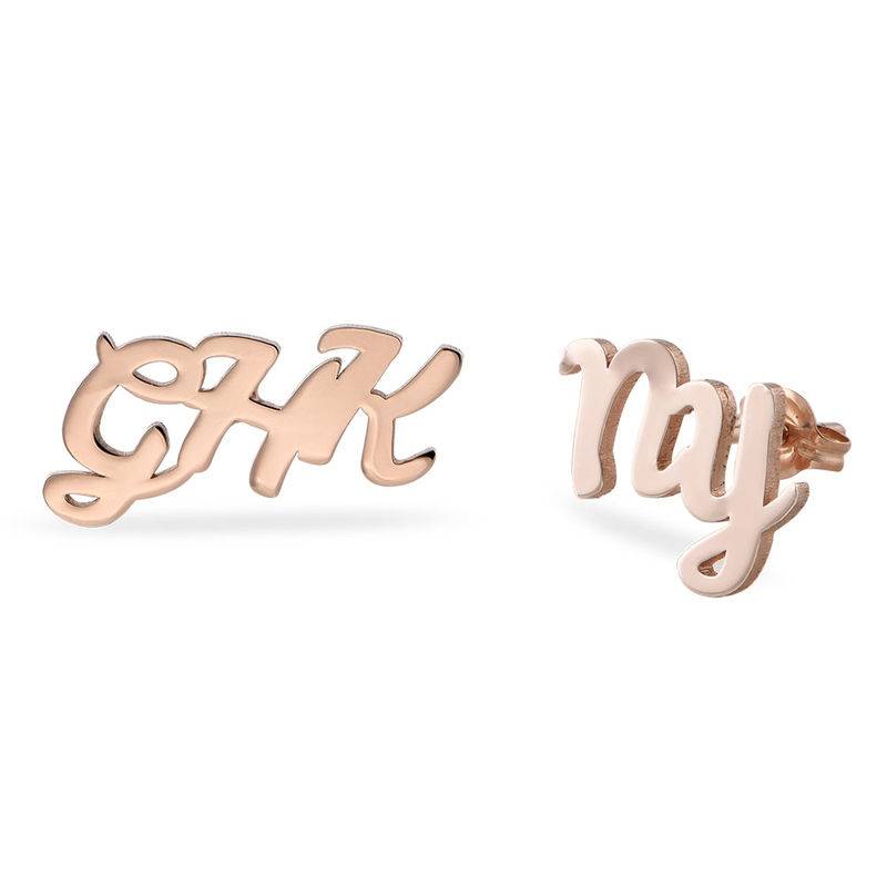 ABC Ear Studs with in 18ct Rose Gold Plating