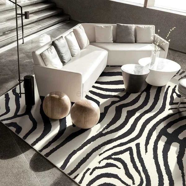 Light Luxury Zebra Pattern Carpet Home Kitchen Floor Mat Anti-slip Washable Doorway Area Rugs Hallway Bedroom Decor MatsY240729