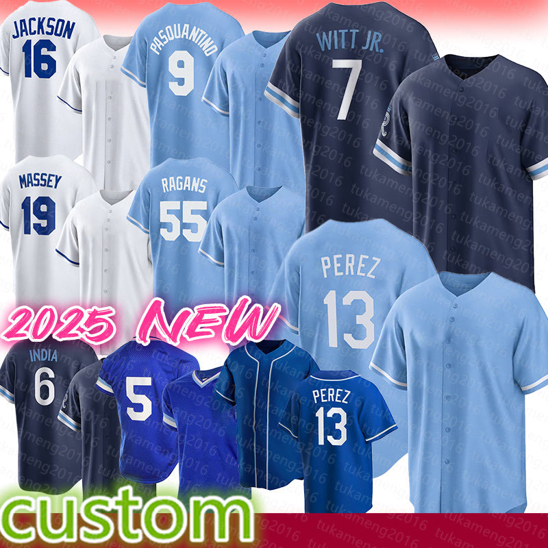 Bobby Witt Jr. Salvador Perez Baseball Jerseys Bo Jackson Vinnie Pasquantino Michael Massey Cole Ragans Jonathan India George Brett Kyle Isbel Maike