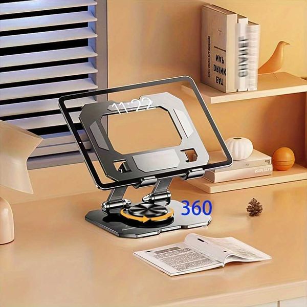 360 Rotating Heavy Metal Tablet-Phone Stand for Desk - Foldable Adjustable Fits 4.7-12.9 Tablets and Smartphones - Multi-T250114