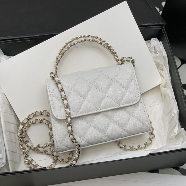 Designer Clutch Bag 14.5CM 10A Mirror quality Calfskin Chain Bag Luxury Flap Bag With BOX C111