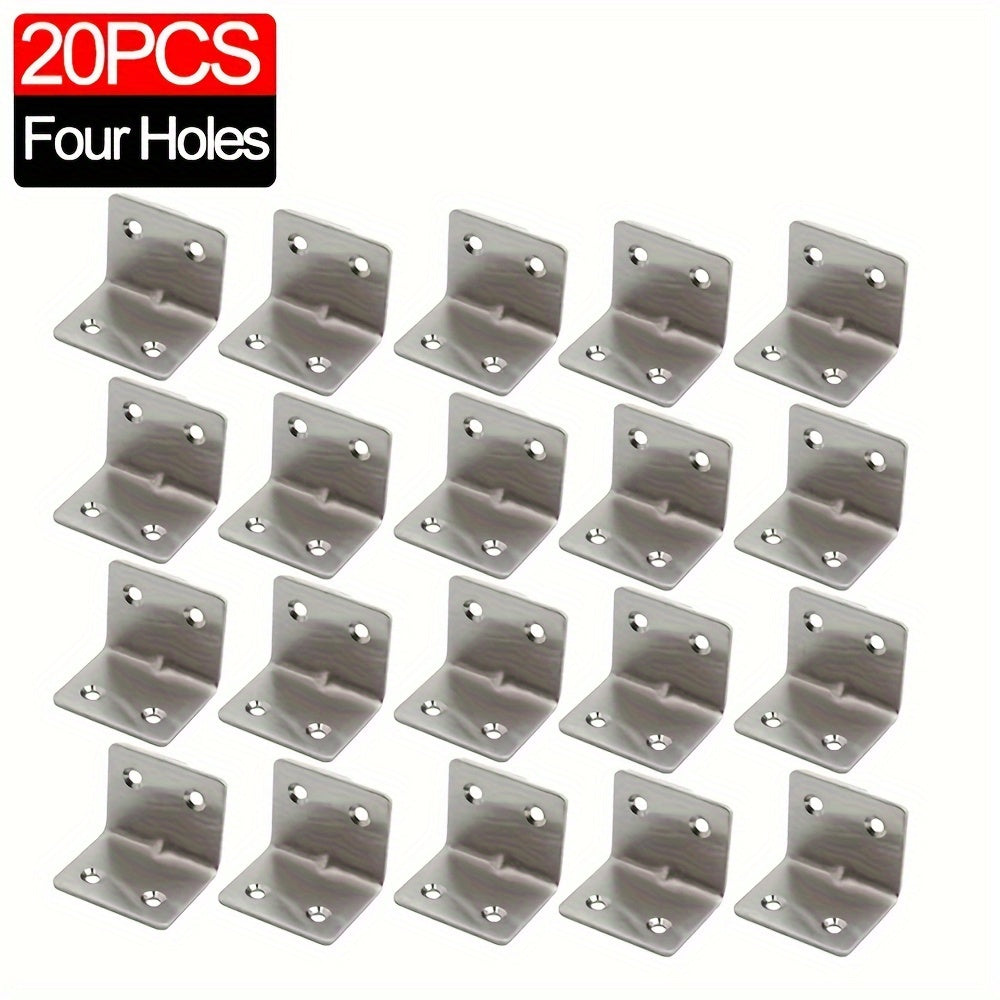TEMU 10-20-40pcs Angle Steel Corner Bracket Steel Corner Bracket Bracket Is Suitable For Table, Chair, Cabinet, Wardrobe, And L-shaped Bracket