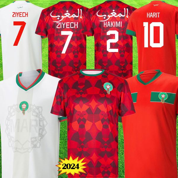 2024 Morocco soccer jerseys 2023 home away 23 24 maillot de foot Ziyech Boufal FR Munir Ait Bener Amrabat football shirts
