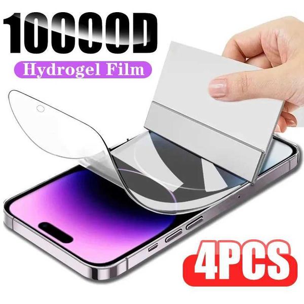 New Arrival 4Pcs Hydrogel Film For iPhone 15 14 13 12 11 16 Pro Max Mini SE 2022 2020 XR XS MAX Screen Protector For iPhone 8 7 6S Plus T250