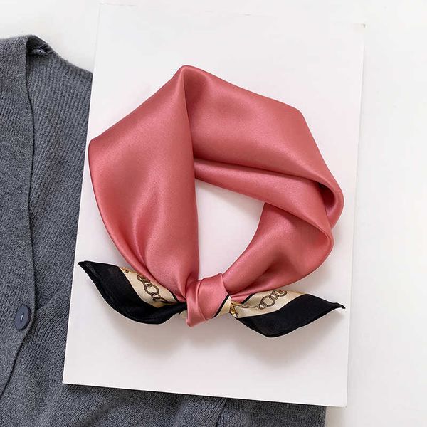 Scarves Designer 100 Natural Silk Square Scarves Women Headband Neck Foulard Female Kerchief Print Hairband 2022 Small Bandana J04282