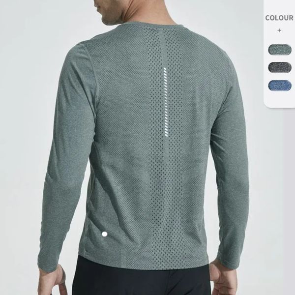 L-376 Men Yoga Outfit Sports Long Sleeve T-shirt Mens Sport Style Shirts Training Fitness Clothes Training Elastic Quick Dry Sportwear Top P