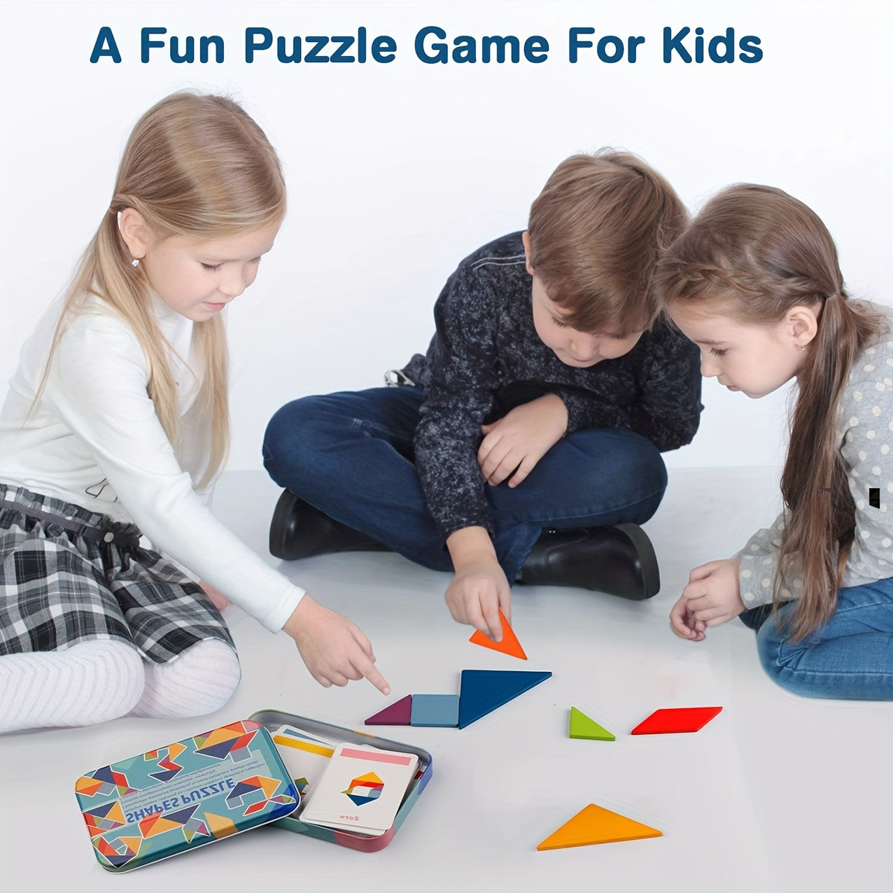 TEMU Wooden Sets Pattern Blocks, Shape Card Brain Teaser Puzzles Educational Toy, Travel Games For Kids Ages 3-8 Road Trip Essentials