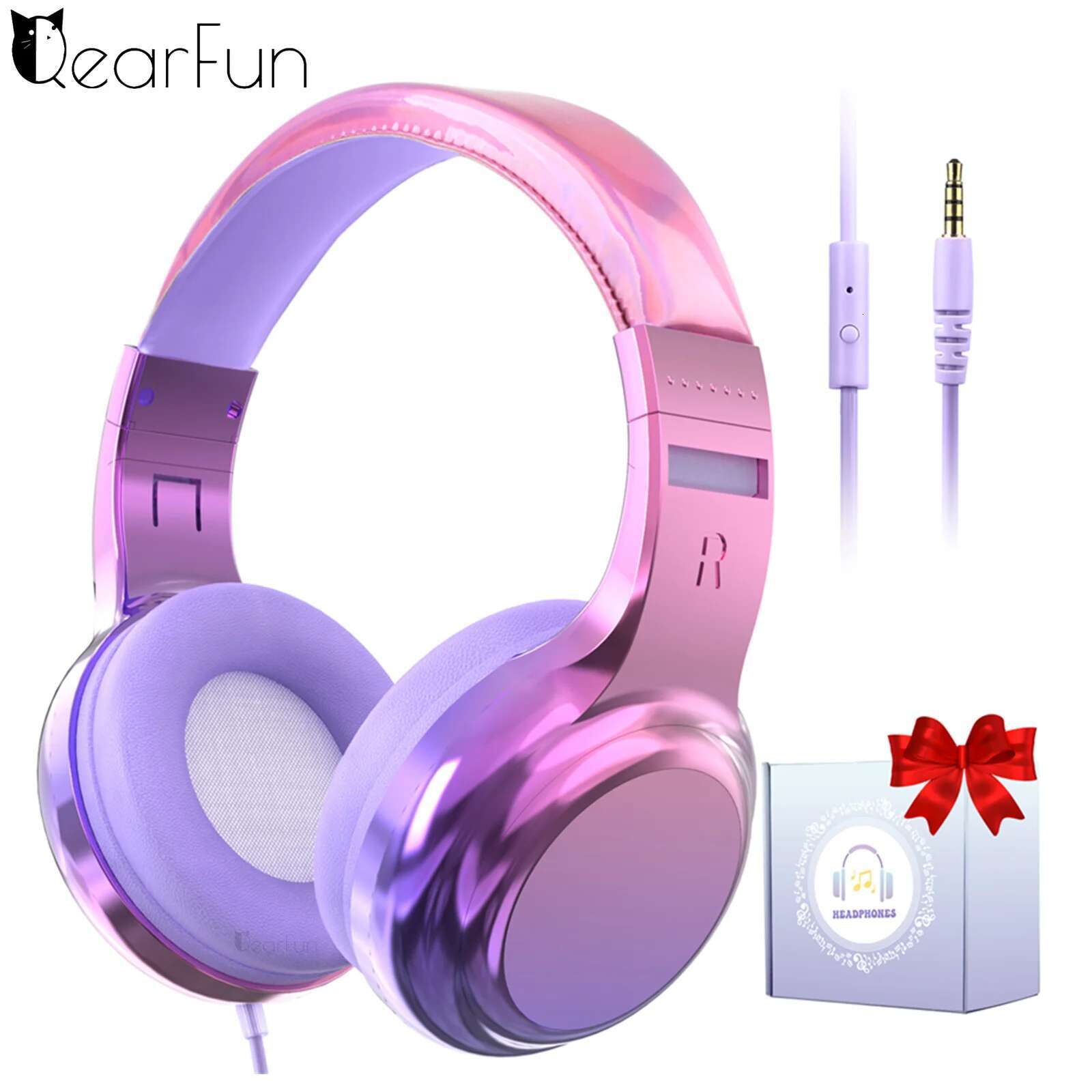 With Microphone Girls Wired Adjustable Stereo Headset Children Headphones for School Tablet Kids Gift