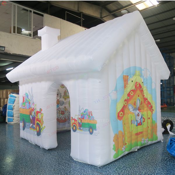 4x4x3mH (13x13x10ftH) with blower Free Door Ship Outdoor Activities Halloween inflatable tent house with printing for sale