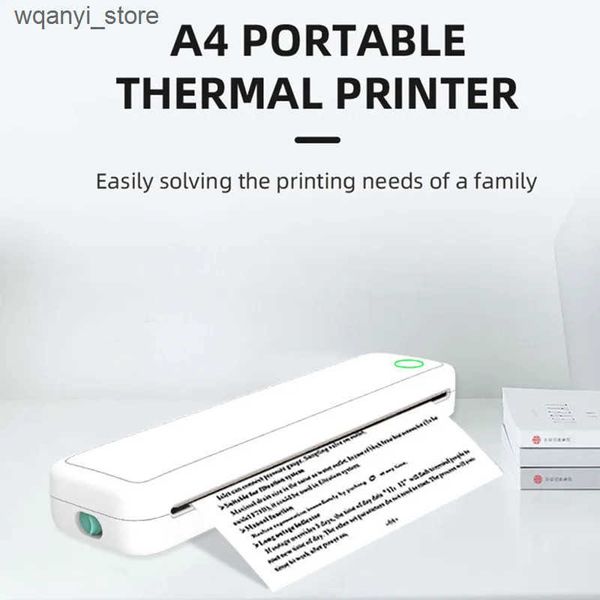 Printers Mobile Wireless Bluetooth Office File Portable Home Learning Homework Mini A4 Thermal Printer Compatible with Smartphones and PCs L