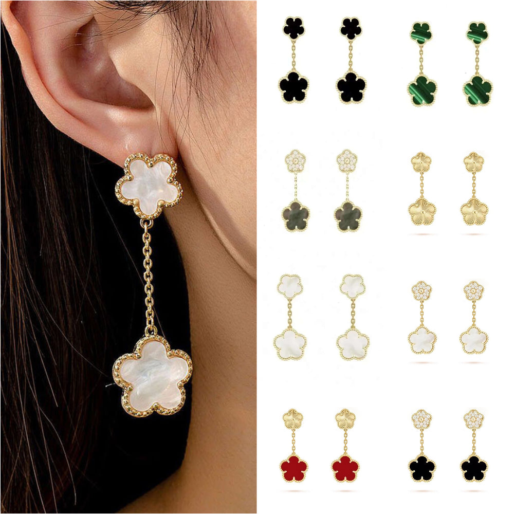 clip earrings gold jewelry designer earrings for woman Vintage earing stainless steel jewellery clover earrings designer hoop earrings high end earr