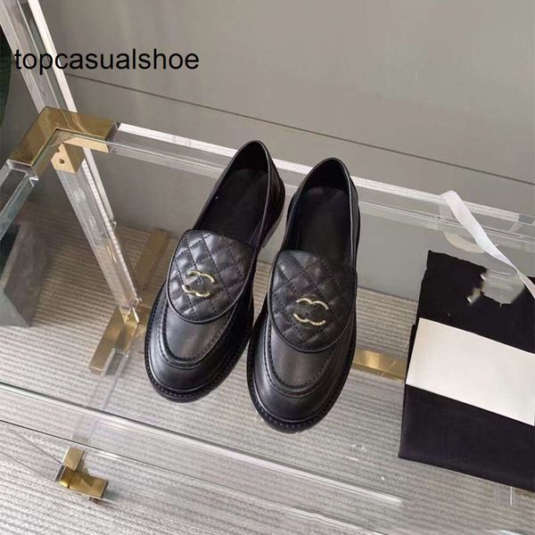 ChanellsShoes backpack buckle Designer shoes shoes for womens autumn winter thick heels British commuting black shoes