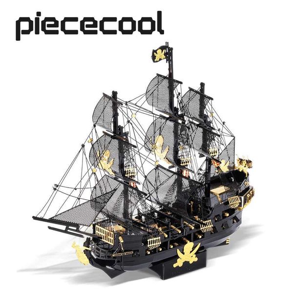 Piececool 3D Metal Puzzle Building Blocks Black Pearl Model DIY Assemble Jigs ToyChristmas Birthday Gifts for Adts Y250207