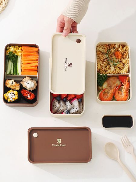 Square Lunch With Thermal Bag Sauce Sealed Leak-proof Bento Box Microwave Portable Fruit Food Containers 240801