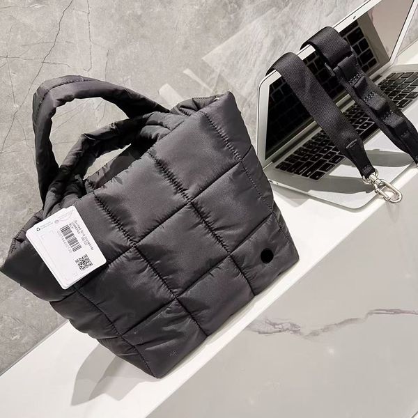 Yoga tote bag plaid black green shoulder bag handbag