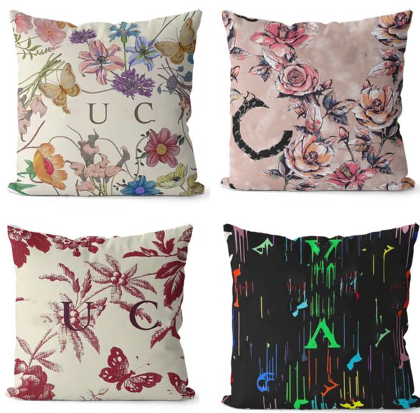 Designer Letter Cover Double Side Plush Bedding Home Room Decor Pillowcase Couch Chair Sofa Cushion Mat Pillow Casual Pillows