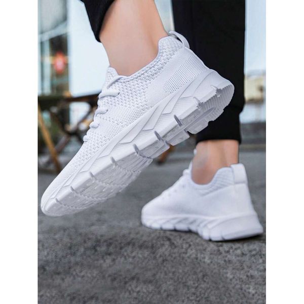 For Men Gym Tennis Athletic Mesh Fashion Sneakers Lightweight Sports Workout Running Casual Shoes Comfortable Footwear Trainers White
