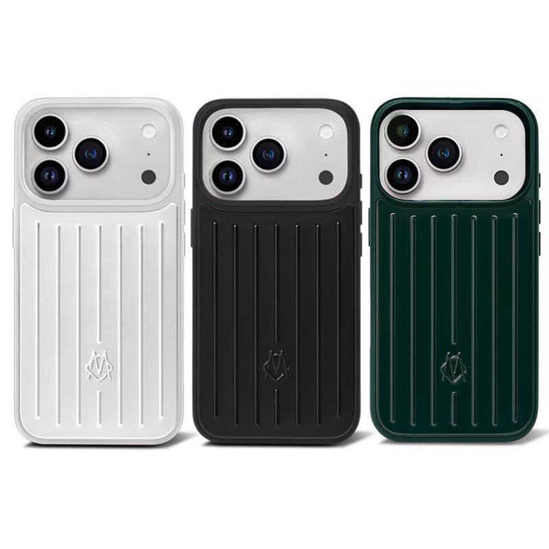 green RIM Phone Case Suitcase green Designer iPhone Case for Apple iPhone 17 Pro Max 16 15 14 13 Polycarbonate Aluminum Alloy MagSafe Cover Coque Fu