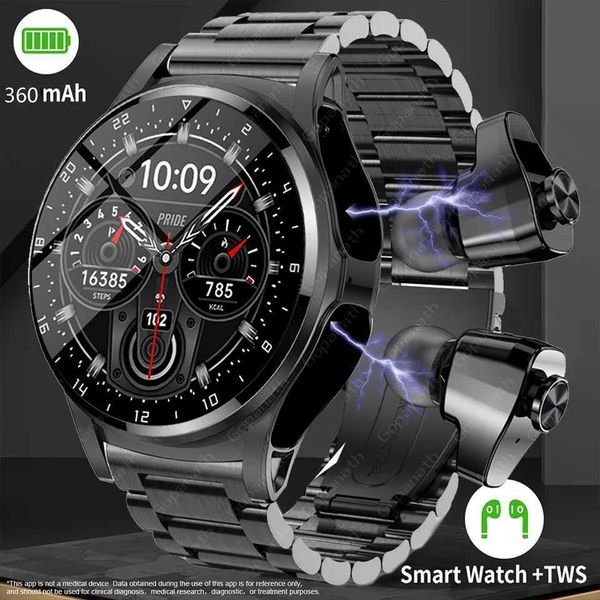 Sports Watch NEW Fashion Smart Watch Men TWS Wireless Stereo Music Player Heart Rate Monitor Full Touch Smartwatch+Earphon M240824