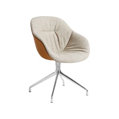 Hay - Fauteuil rembourré About a chair - Beige - Fonte d'aluminium polie - Designer Hee Welling