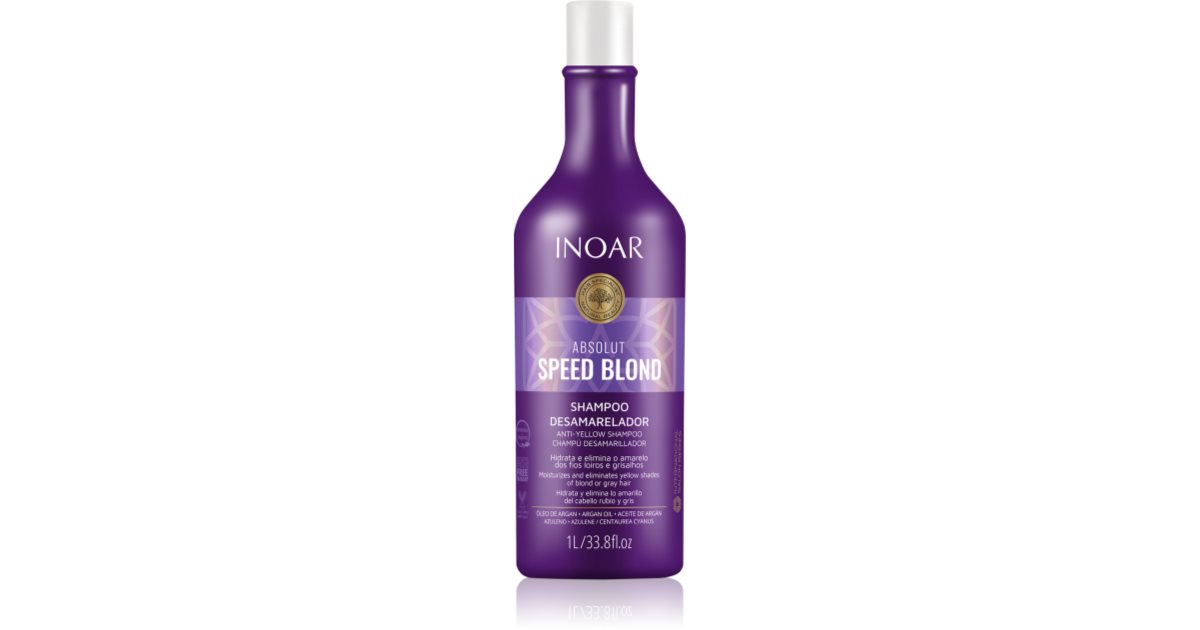 INOAR Absolut Speed Blond shampoo for blonde hair neutralizing for yellow tones 1000 ml