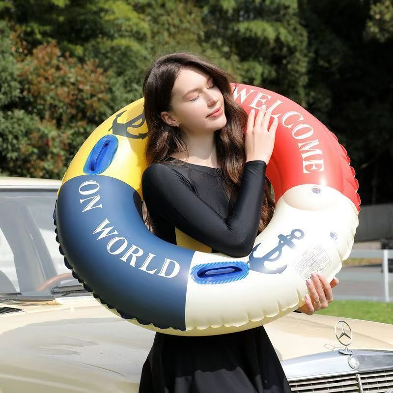 Mediterranean Swimming Circle Men and Child Thick Inflatable Lifeguard Adult Floating Circle Baby Beginner Armband