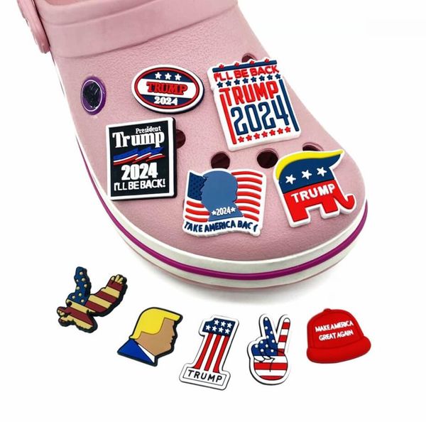 Shoe Parts Accessories Trump shoe buckle decor cute clog charms for bag wristband bracelet party favors gifts shoes accessories fa