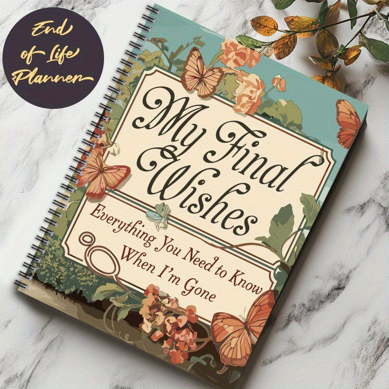 TEMU End Of Notebook, Spiral Bound, For Adults - When I Die - End Of , Emergency Organizer For Letters To , Care Plans, Funeral Wishes
