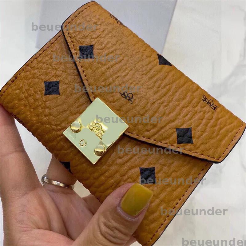 Women Brown Cardholder Designer Wallets Cow Leather Pvc Card Holders Three Fold Wallet Female Purses High Quality Billfold Fashion Moneybag BFD25052