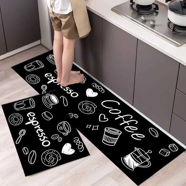 2pcs-set Kitchen Long Floor Mat Absorbs Water Oil Resistant for Household Use Dirt Resistant Entrance Carpet Bedroom Floor MatXJ241211