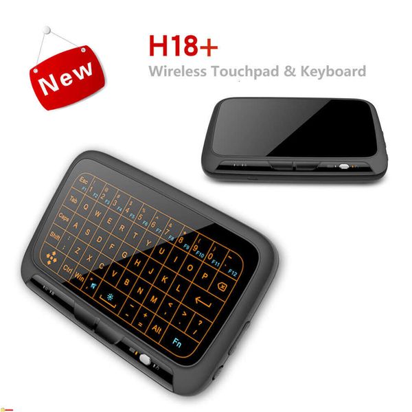 H18 Mini Full Touch Screen 2.4GHz Air Mouse Touchpad Backlight Wireless Plug And Play Smart QWERTY Keyboard for IPTV