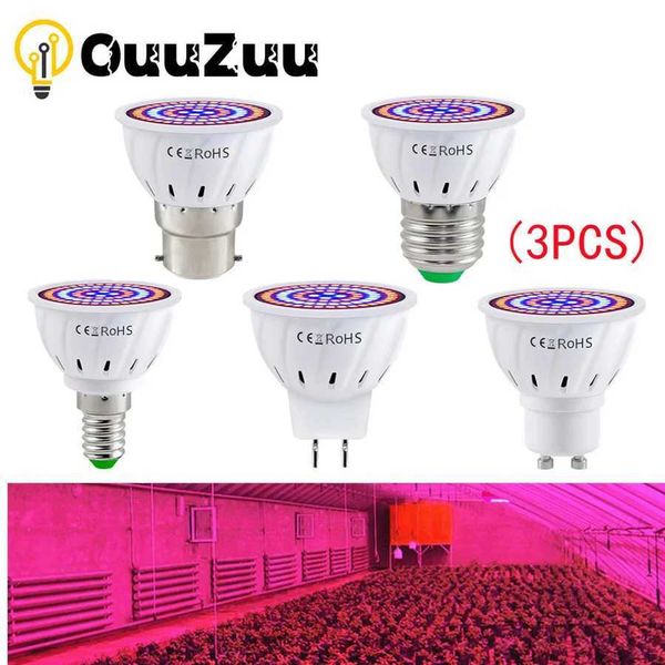 3pcs LED Phytolamp For Plants Full Spectrum Grow Bulb E27 Seedling Grow Light UV Planting Light Plant Growth Lamp Hydroponic Y240816