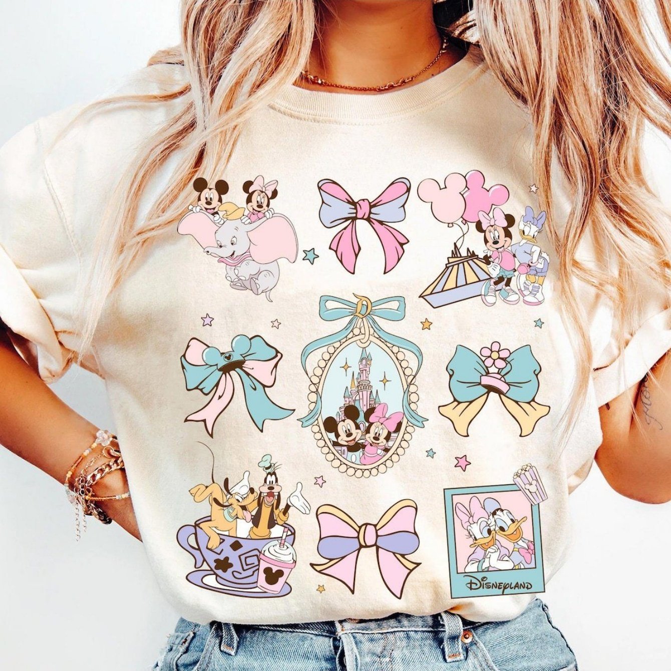 TEMU Bow Print 100% T-shirt, 180g, White, Sizes S~xxl, For Summer, Casual And Cute, Fashionable, Cool, Casual Wear| Graphic Tee|medium Stretch Fabric