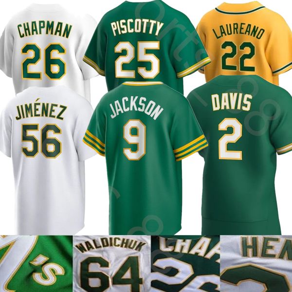 Custom S-4XL 33 Jose Canseco Jersey 9 JACKSON Baseball Reggie Jackson 2 Davis Henderson Jesus Aguilar Seth Brown Smith Diaz Allen Baseball J