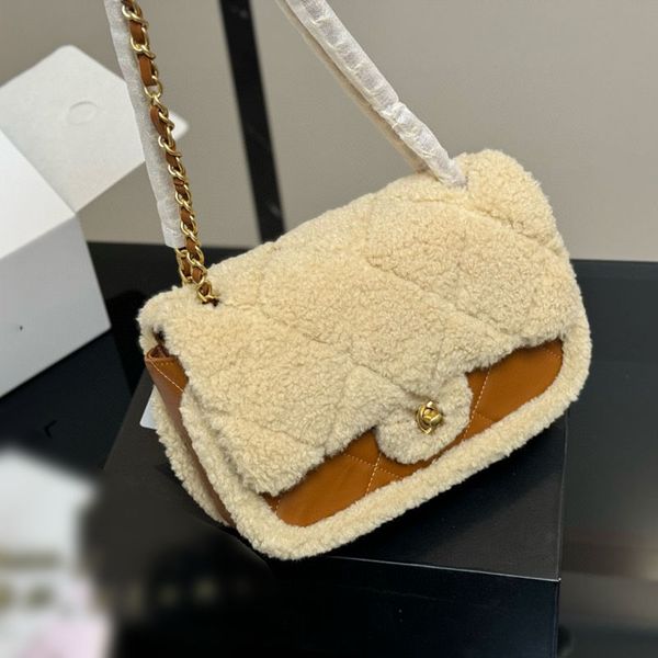 Lamb wool Totes Women s Designers Bags Handbag Wallets Messenger Purse Card Holder Laptop pouch Chine Bag 24cm