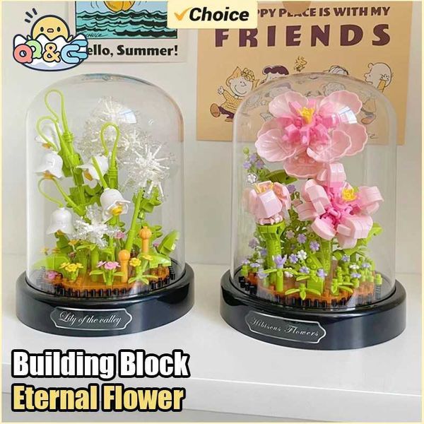 Blocks Bouquet Building Blocks with Display Box Mini Eternal Life Flower 3D Diy Assembling Puzzle Bricks Ornament Decor Romantic Gift S24122