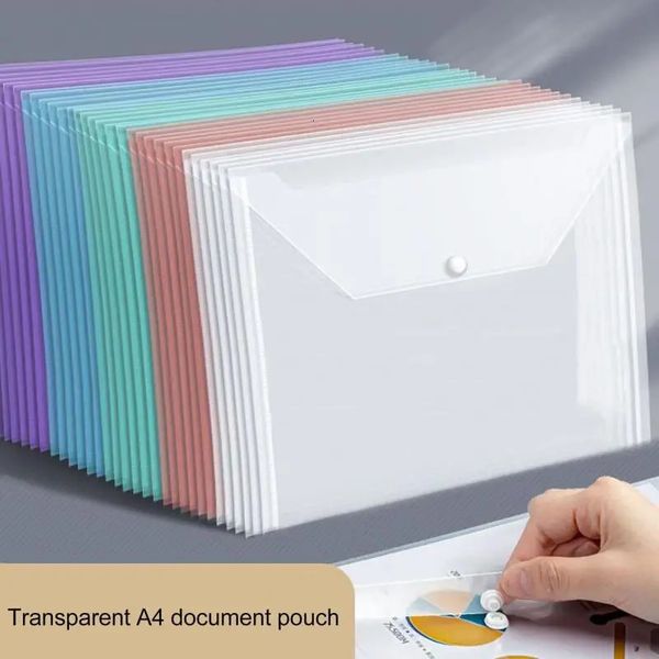 Filing Supplies 20pcs A4 Transparent Document Folder Test Paper Classification Storage Waterproof Thickened File Holders Office School Suppl