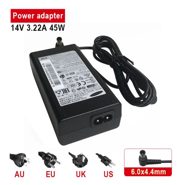 A4514_FPN 45W 14V 3.22A AC Adapter For Samsung LED Monitor Power Supply Charger Connector: 6.0x4.4mm
