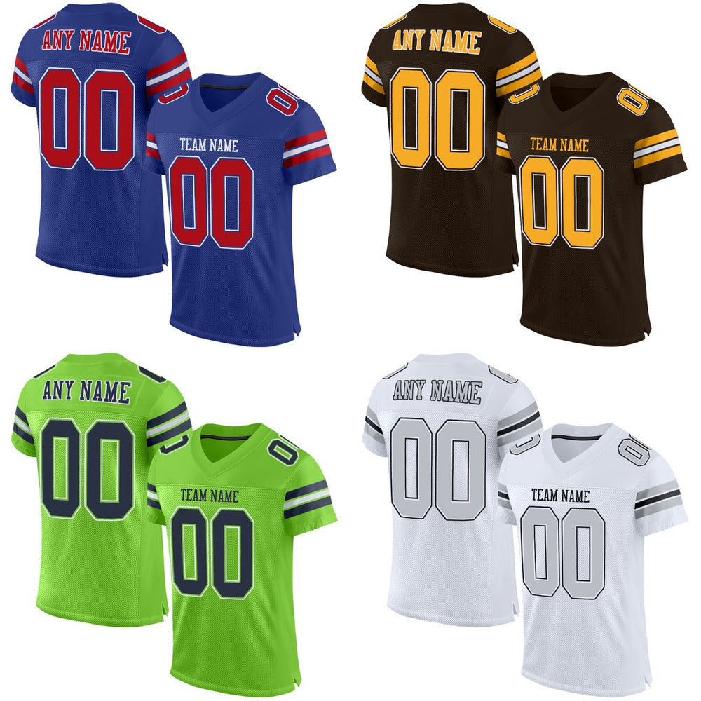 2022 Customized american football Jersey Sew Team Name-Number Own Design Breathable Mesh Cool Soft V-neck Shirts for Male-Lady-Child Any Color socce