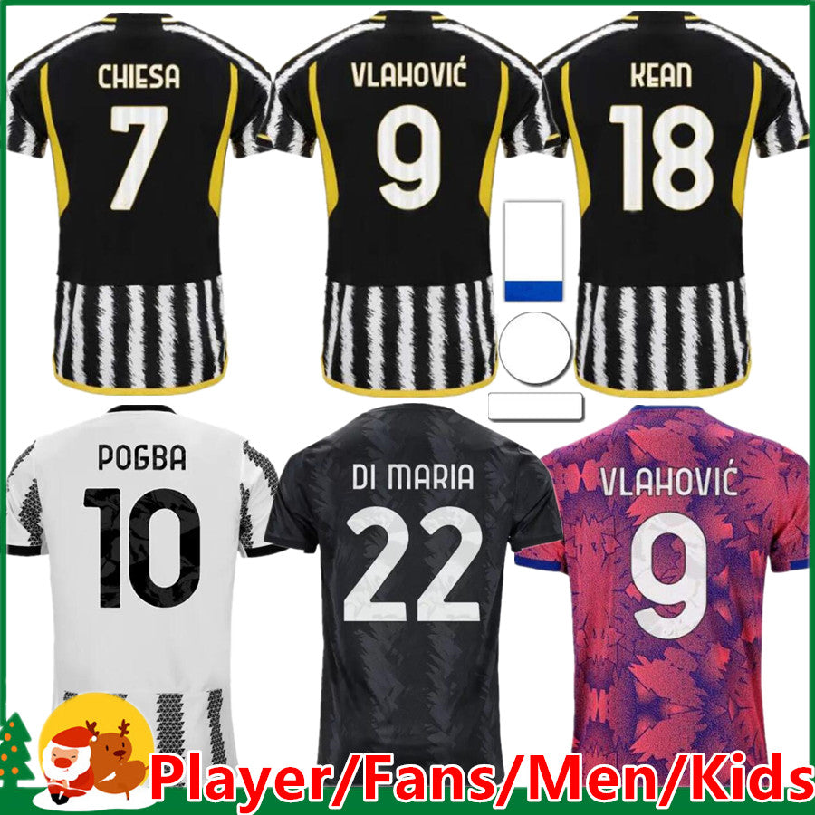 23 24 VLAHOVIC CHIESA MILIK soccer jerseys juventus 2023 2024 POGBA Men - kids set BONUCCI football shirts kit DI MARIA uniform Kostic Fagioli Danil