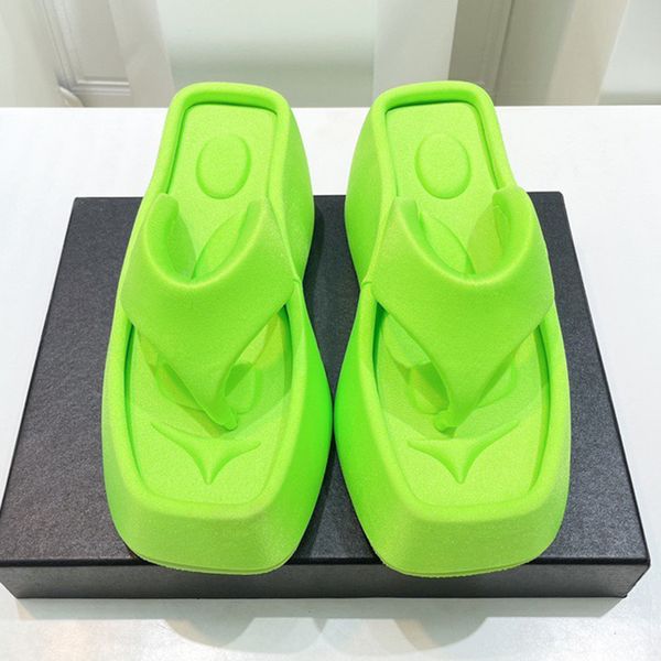 2024 New High-end Female High Heel Slippers Summer Clip Toe Design Candy Colors Upper Wedges Sandals Comfort Foot Feel Height Increasing Wom