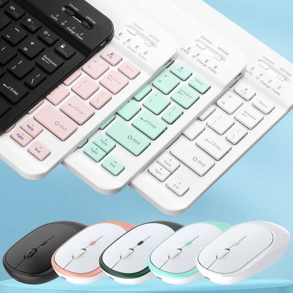 Keyboards Wireless Keyboard Bluetooth-compatible Keyboard Rechargeable Portable Mini 78Key Keyboard and Mouse For Android IOS Windows ipad z