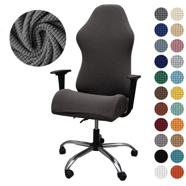 Chair Covers Game Chair Cover for Office Internet Cafe Stretch Solid Color Armrest Gaming Chair Covers Simple Fabric Seat Protectors 231110